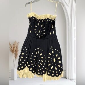 Betsey Johnson Navy & White Cutout Party Dress – Size 8